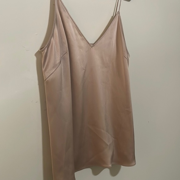 Satin Spaghetti Strap Top - Tan - Picture 2 of 5